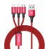 Baseus Rapid Series 3-in-1 Micro+Dual Lightning 3A Cable 1.2 Meter - Red